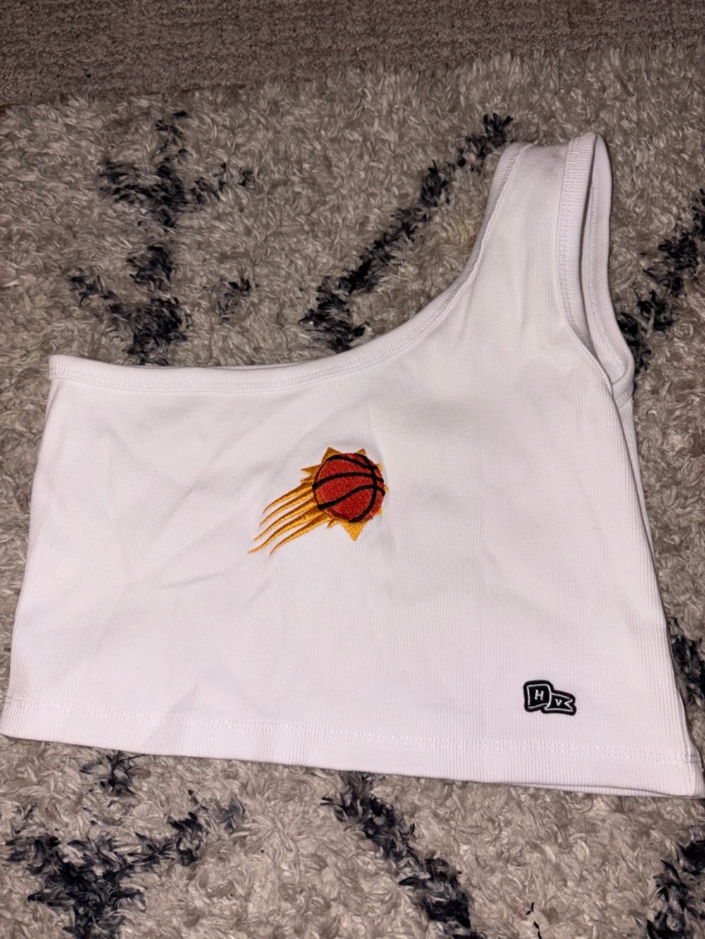 Phoenix Suns White One-Shoulder  Crop Top